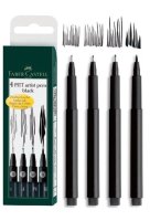 Faber Castell Pitt Pen Set - Black - 4pk