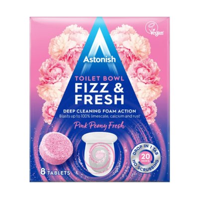 Astonish Toilet Bowl Fizz & Fresh Tabs Pink Peony Fresh - 8 Tabs