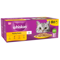 Whiskas 7 Plus Cat Pouches Poultry Feasts in Jelly 80x85g