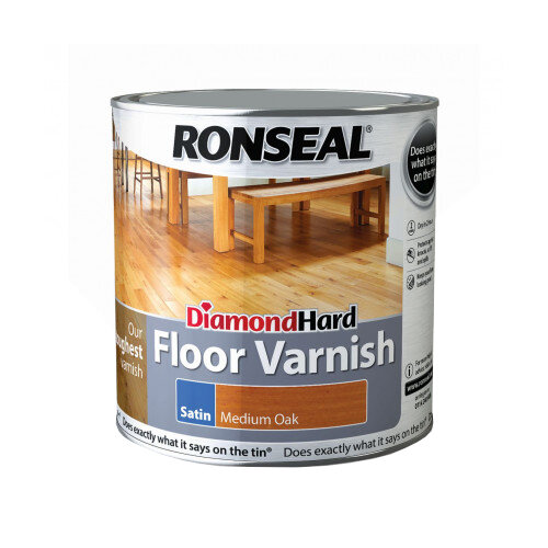 Ronseal Diamond Hard Floor Varnish - Medium Oak 2.5L
