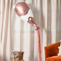 Rose Gold & White Champagne Bottle Foil Balloon & Tassels