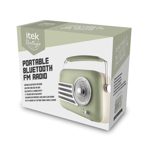 Itek Vintage Bluetooth Radio - Sage | I60028SAG 4