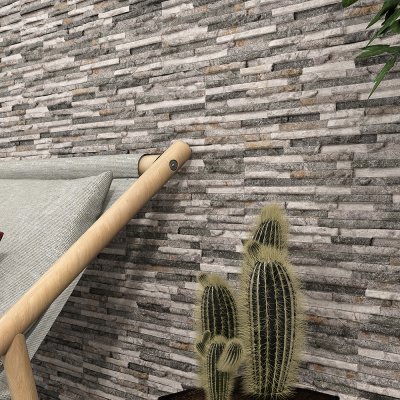 Tippers Porcelain Cladding Gris 170x520x 6mm Split Face Wall Cladding