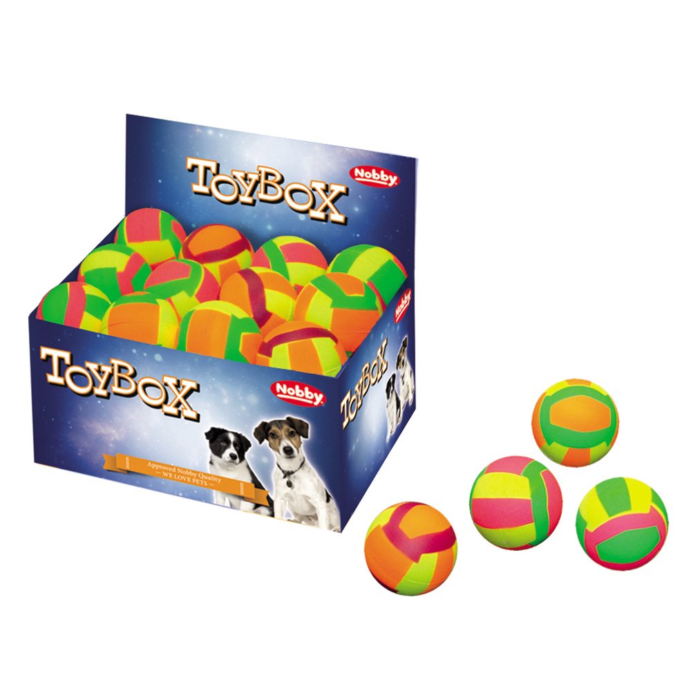 Nobby Foam Rubber Volleyballs Assorted Colours 6.3cm Display Case 24pcs