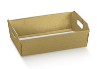 HAMPER TRAY MEDIUM 310x240x100mm GOLD MOTTLED