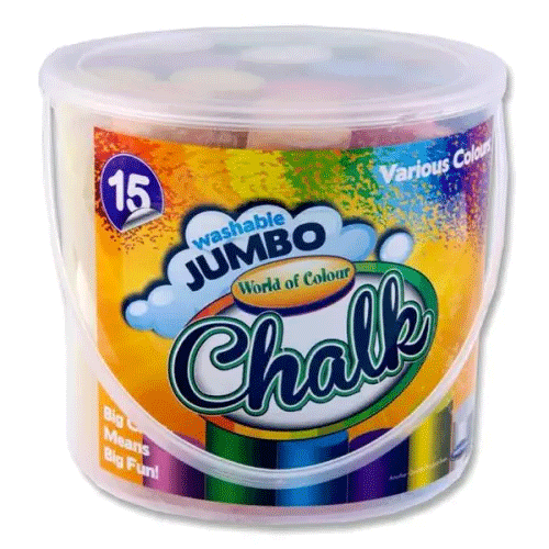 World of Colour Bucket - 15 Jumbo Chalk