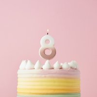 Rose Gold Ombre Number '8' Candle