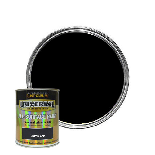 Rust-Oleum Universal Paint - Matt Black 750ml