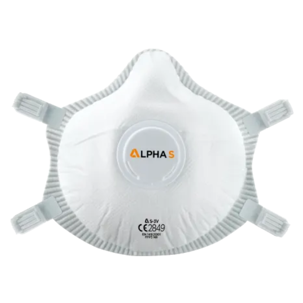 Alpha Solway S-3V FFP3 Valved Face Mask, Each