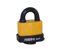 Federal Padlock 40mm Yellow Laminated Weatherproof