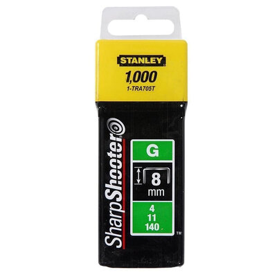 Stanley 8mm Heavy Duty Staples Green Type 53 1-TRA705T - Pack of 1000