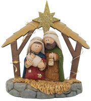 Resin Nativity/3 Figures/Stable and Lights  (89252)