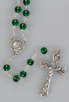 Loose Glass Rosary/6 mm Bead/Green   (L/6163/GREEN)