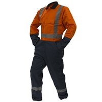 820021, Hi Vis Overalls, D/N IND/Wt 300Gsm Orange/Navy