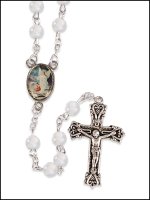 Loose Acrylic Rosary/White/Guardian Angel  (L/62903)