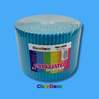 Corrugated Border - "Vibrance" Light Blue (15m) 