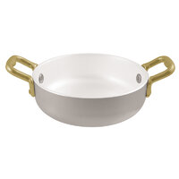 Paderno French Omelette Pan 12cm Brushed Aluminium With Brass Handle