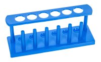 Test-tube rack, polypropylene, 25 mm hole diameter, 6 holes, 6 pegs