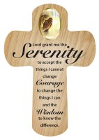 Wood Pocket Cross 3 1/4 inch/Serenity Prayer   (12447)