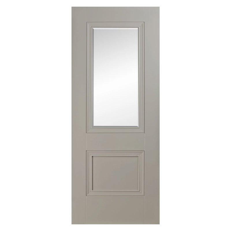 A0981 Salzburg Silk Grey Premium Primed Clear Bevelled Glass
