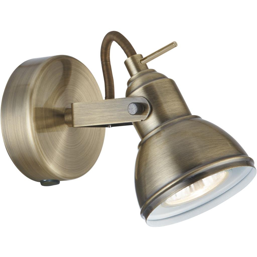 Searchlight Focus Spotlight Wall Light - Antique Brass Metal