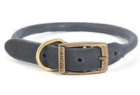 Ancol Timberwolf Rolled Leather Collar Blue 16" Size 3 x 1