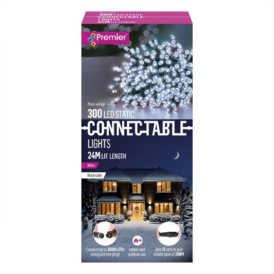 Premier 300 LED Static Connectable Lights - White