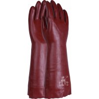 CHEMICAL RESISTANT 18 INCH RED PVC GAUNTLET SIZE 10 - CUT LEVEL