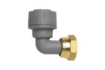 Polypipe Polyplumb 15MMX1/2in Bent Tap Connector (BRASS NUT)