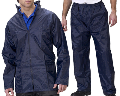 Nylon Waterproof Rainsuit Navy
