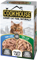 COOKHOUSE Luxury Cat Pouch Fillets in Jelly Fish 70g 6pk x 6