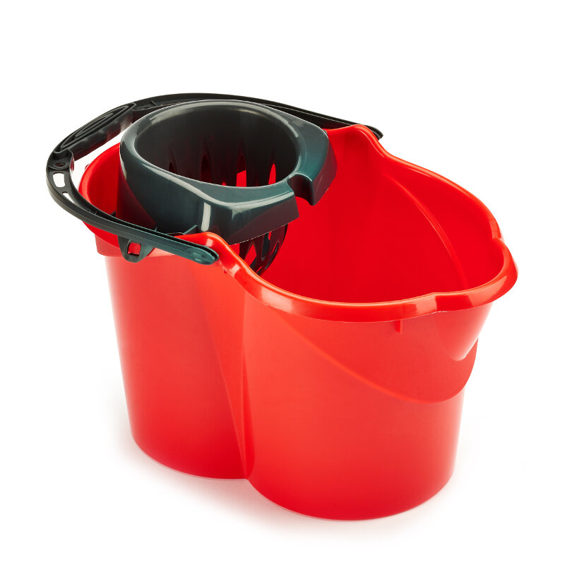 Standard Socket Mop Bucket and Sieve - 15 ltr, Red