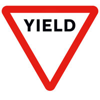 Cone Mountable Sign Yield with Strap Bands