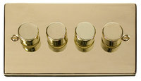 Click Deco Victorian Polished Brass 4 Gang 2 Way Dimmer  | LV0101.1812
