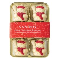 White snowmen with hazelnut filling in clear gift 6 pack  - 6 x 70g