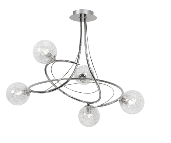 Oaks Tabia Chrome 5 Ceiling Light