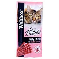 Webbox Tasty Sticks Cat Treats Salmon & Trout 6-Stick x 25