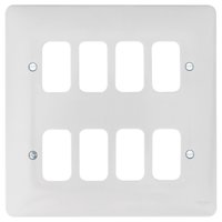 SOLLYSTA 8 GANG GRID PLATE WHITE.