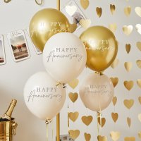 Anniversary 12" Latex Balloons - Pack of 5