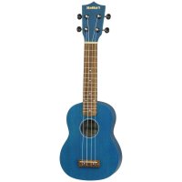 Aria Maikai MKU1 Soprano Ukulele with Bag, See Through Blue