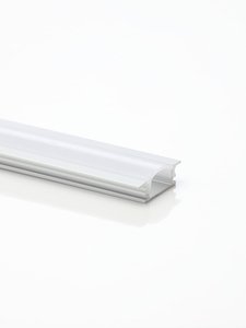 2m Aluminum Recessed Profile Silver Opal Cover