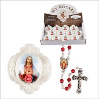 Acrylic Red Rosary/Sacred Heart  (61739)