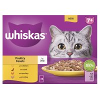 Whiskas Pouch 7 Plus Cat Poultry Feasts in Jelly 4x12x85g