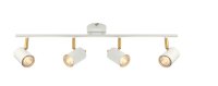 GULL 4 LIGHT BAR MATT WHITE AND SATIN BRUSHED BRASS  ADJUSTABLE SPOTLIGHT