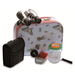 Explorer Case with binoculars, bug jar, magnifying glass, flashlight and compass.