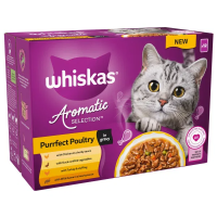 Whiskas 1+ Cat Pouches Aromatic Selection Purrfect Poultry in Gravy 4x12x85g