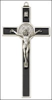 Metal/Black Enamel Benedict Crucifix - 3 inch   (1230/BLACK)