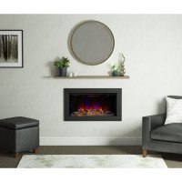 Be Modern Avella Inset Wall Mounted Fire in Matt Black Finish 183075&nbsp;