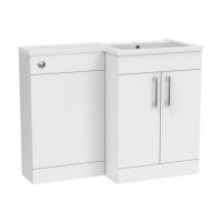 Tucker French Dorking 1100mm Back To Wall Floor Standing L-Shaped Right Hand Basin Unit Matt White