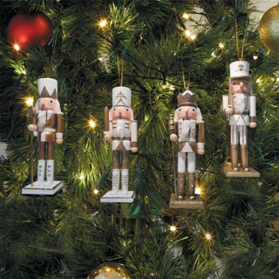 Nutcracker Pendant - Gold/White